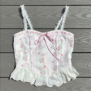 Coquette Pink Bow Tank Top